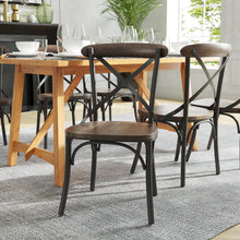 Load image into Gallery viewer, X-Back Chair with Metal Bracing and Fruitwood Seat
