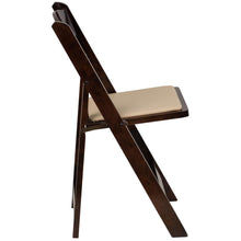 Load image into Gallery viewer, HERCULES Series Fruitwood Wood Folding Chair with Vinyl Padded Seat
