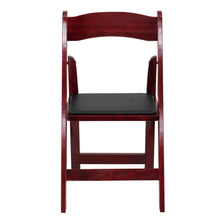 Load image into Gallery viewer, HERCULES Series Mahogany Wood Folding Chair with Vinyl Padded Seat
