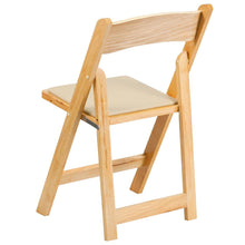 Load image into Gallery viewer, HERCULES Series Natural Wood Folding Chair with Vinyl Padded Seat
