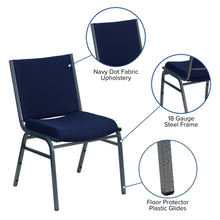 Load image into Gallery viewer, Heavy Duty Navy Blue Dot Fabric Stack Chair
