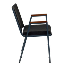 Load image into Gallery viewer, Heavy Duty Black Dot Fabric Stack Chair with Arms
