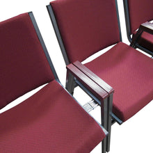 Load image into Gallery viewer, Heavy Duty Burgundy Patterned Fabric Stack Chair with Arms
