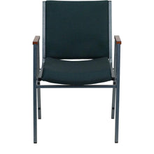 Load image into Gallery viewer, Heavy Duty Green Patterned Fabric Stack Chair with Arms
