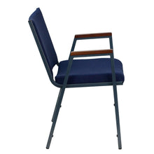 Load image into Gallery viewer, Heavy Duty Navy Blue Dot Fabric Stack Chair with Arms
