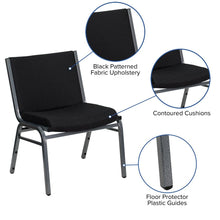Load image into Gallery viewer, Big &amp; Tall 1000 lb. Rated Black Fabric Stack Chair
