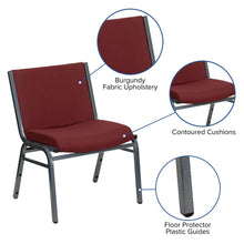 Load image into Gallery viewer, Big &amp; Tall 1000 lb. Rated Burgundy Fabric Stack Chair
