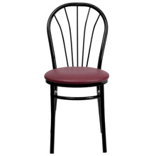 Load image into Gallery viewer, Fan Back Metal Chair - Burgundy Vinyl Seat
