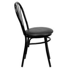 Load image into Gallery viewer, Fan Back Metal Chair - Black Vinyl Seat
