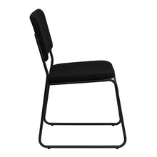 Load image into Gallery viewer, 500 lb. Capacity High Density Black Fabric Stacking Chair with Sled Base
