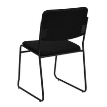 Load image into Gallery viewer, 500 lb. Capacity High Density Black Fabric Stacking Chair with Sled Base

