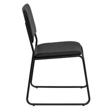 Load image into Gallery viewer, 500 lb. Capacity High Density Black Vinyl Stacking Chair with Sled Base
