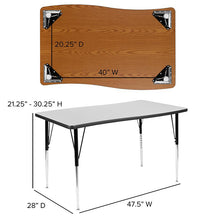 Load image into Gallery viewer, 28"W x 47.5"L Grey Thermal Activity Table-Standard Height Adjust Legs
