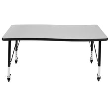 Load image into Gallery viewer, Mobile 28"W x 47.5"L Rectangle Grey Activity Table - Height Adjust Short Legs
