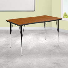 Load image into Gallery viewer, 28"W x 47.5"L Oak Finish Activity Table - Standard Height Adjust Legs
