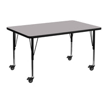 Load image into Gallery viewer, Mobile 30''W x 48''L Grey Thermal Activity Table - Height Adjustable Short Legs
