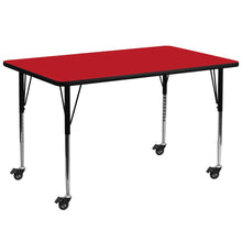 Load image into Gallery viewer, Mobile 30''W x 72''L Red HP Activity Table - Standard Height Adjustable Legs
