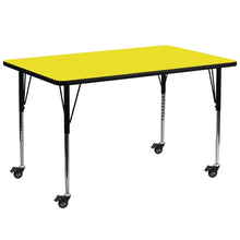 Load image into Gallery viewer, Mobile 30''W x 72''L Yellow HP Activity Table - Standard Height Adjustable Legs

