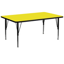 Load image into Gallery viewer, 30''W x 72''L Yellow HP Activity Table - Height Adjustable Short Legs
