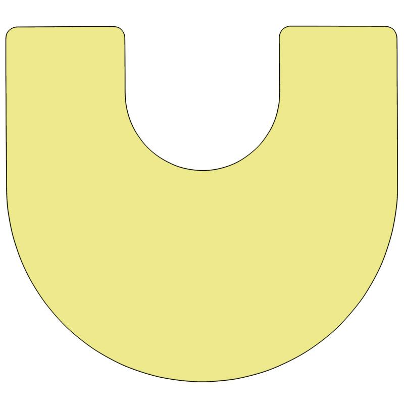 60''W x 66''L Horseshoe Yellow Thermal Activity Table - Standard Height Legs