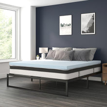 Load image into Gallery viewer, 14 in Metal Platform Bed Frame and 2 in Cool Gel Memory Foam Topper - King
