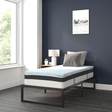 Load image into Gallery viewer, 14 in Metal Platform Bed Frame and 2 in Cool Gel Memory Foam Topper - Twin
