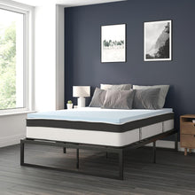 Load image into Gallery viewer, 14 in Metal Platform Bed Frame with 12 in Mattress and 2 in Topper - Queen
