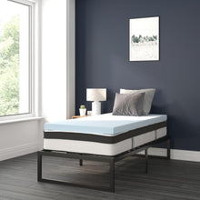 Load image into Gallery viewer, 14 in Metal Platform Bed Frame with 12 in Mattress and 3 in Topper - Twin
