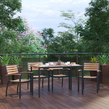 Load image into Gallery viewer, 5 Piece Dining Table Set - Poly Slats - 30" x 48" Table-4 Club Chairs
