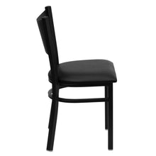 Load image into Gallery viewer, Black Coffee Back Metal Restaurant Chair - Black Vinyl Seat

