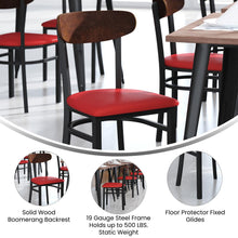 Load image into Gallery viewer, Dining Chair, Wooden Boomerang Back, and Red Vinyl Seat
