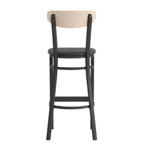 Load image into Gallery viewer, Commercial Grade Bar Stool with Solid Wood Back and Seat
