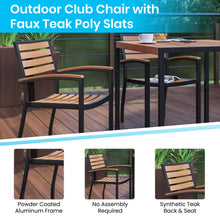 Load image into Gallery viewer, 7 Piece Patio Table Set with 4 Stackable Chairs, 35" Table, Tan Umbrella, Base
