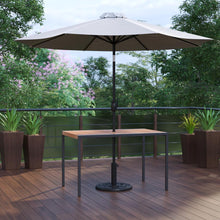 Load image into Gallery viewer, 3 Piece Patio Table Set - 30" x 48" Patio Table with Gray Umbrella and Base
