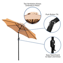Load image into Gallery viewer, 3 Piece Patio Table Set - 35" Patio Table and Tan Umbrella with Base

