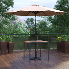 Load image into Gallery viewer, 3 Piece Patio Table Set - 35" Patio Table and Tan Umbrella with Base
