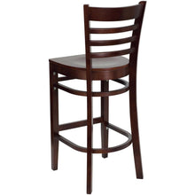 Load image into Gallery viewer, Ladder Back Mahogany Wood Restaurant Barstool
