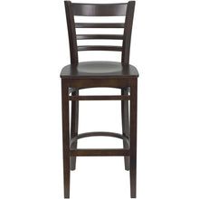 Load image into Gallery viewer, Ladder Back Walnut Wood Restaurant Barstool

