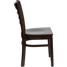 Load image into Gallery viewer, Ladder Back Walnut Wood Restaurant Chair
