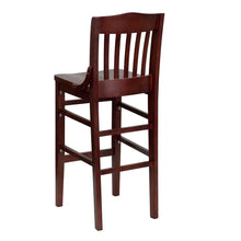 Load image into Gallery viewer, School House Back Mahogany Wood Restaurant Barstool

