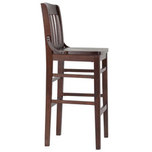 Load image into Gallery viewer, School House Back Walnut Wood Restaurant Barstool
