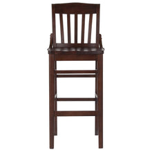 Load image into Gallery viewer, School House Back Walnut Wood Restaurant Barstool
