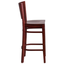 Load image into Gallery viewer, Solid Back Mahogany Wood Restaurant Barstool
