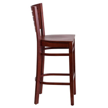 Load image into Gallery viewer, Slat Back Mahogany Wood Restaurant Barstool
