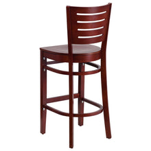 Load image into Gallery viewer, Slat Back Mahogany Wood Restaurant Barstool
