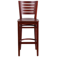 Load image into Gallery viewer, Slat Back Mahogany Wood Restaurant Barstool
