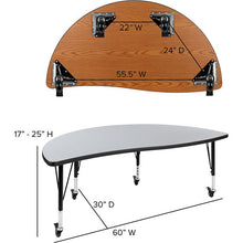 Load image into Gallery viewer, Mobile 60" Table Set with 12" Student Stack Chairs, Oak/Black
