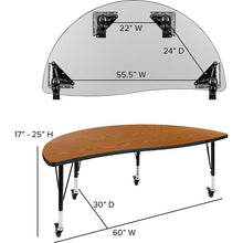 Load image into Gallery viewer, Mobile 76" Wave Activity Table Set with 14" Student Stack Chairs, Grey/Black
