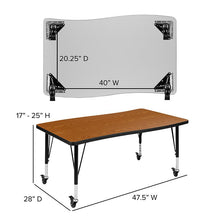 Load image into Gallery viewer, Mobile 86" Wave Activity Table Set with 14" Student Stack Chairs, Grey/Black
