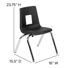 Load image into Gallery viewer, Mobile 86" Wave Activity Table Set with 14" Student Stack Chairs, Grey/Black
